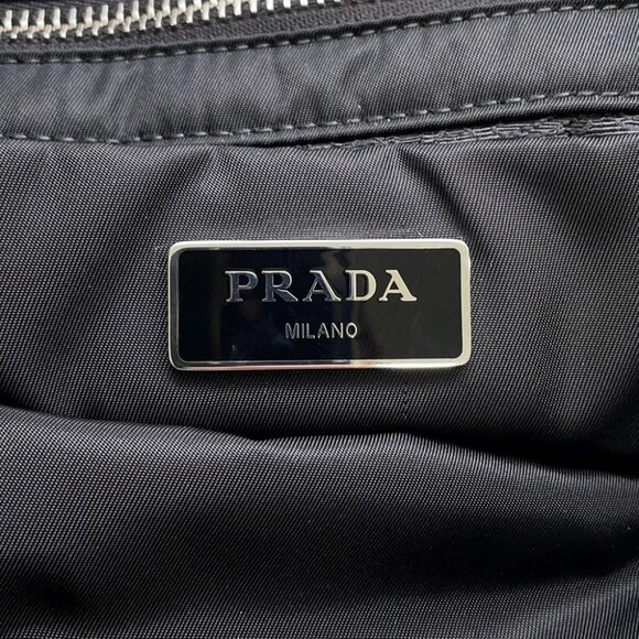 PRADA Padded Re-Nylon Tote Bag Size Small Nylon/Leather Black 1BG436 - Picture 9 of 11